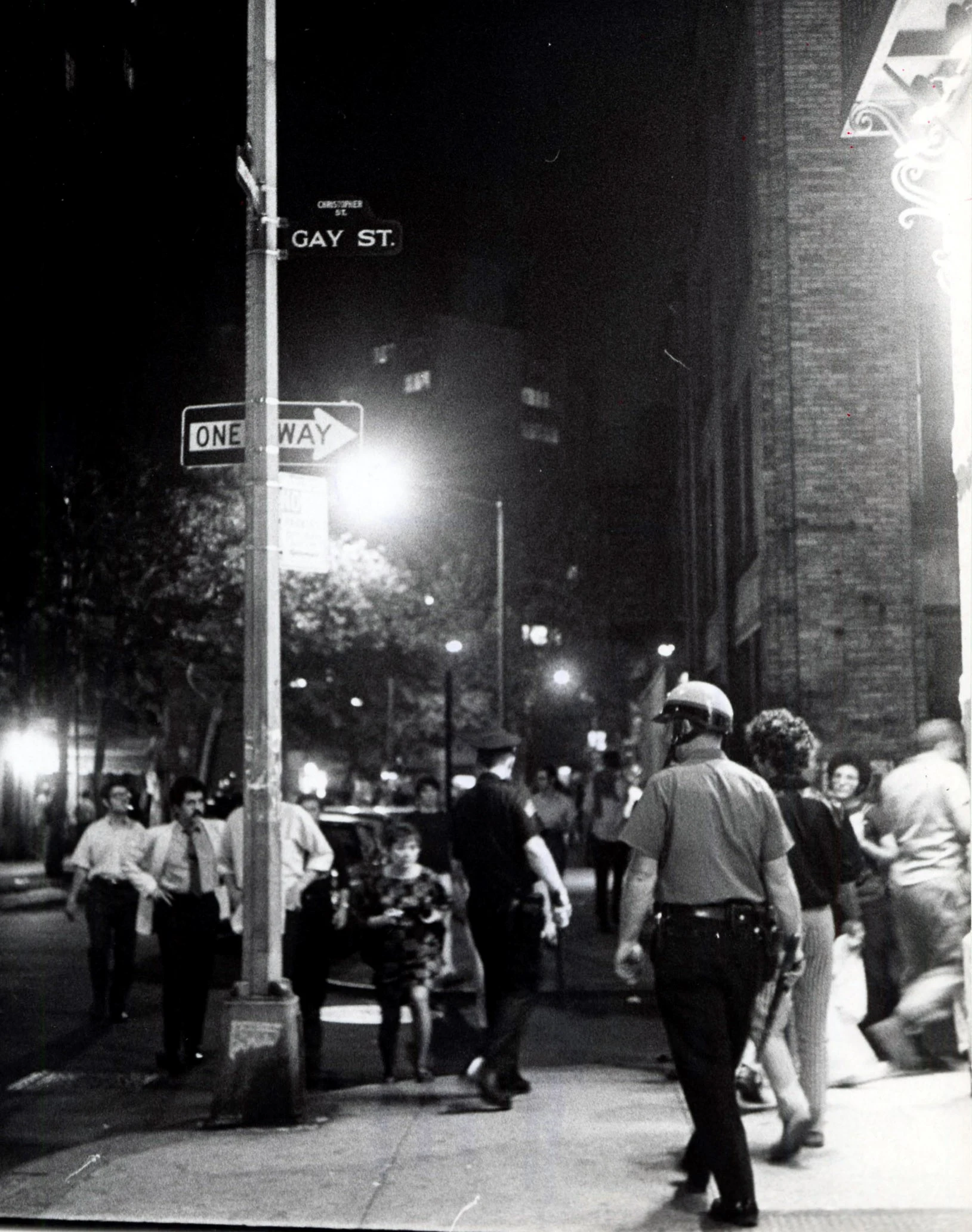 Police patrolling on Gay Street, July 2, 1969