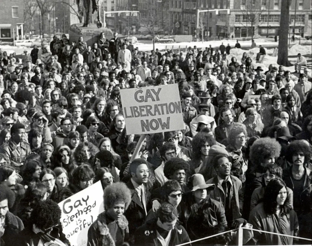 Crowds gathered at the March on Albany, 1971
