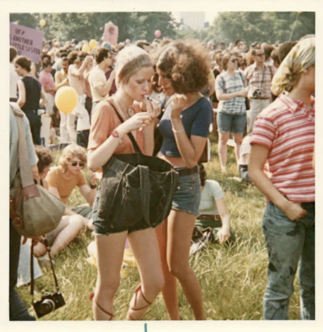 Marchers in Central Park during the Christopher Street Liberation Day March, 1971