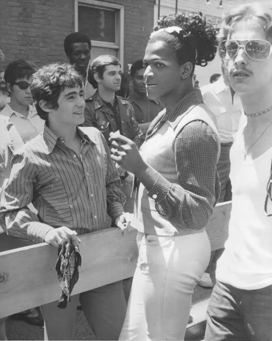 Marsha P. Johnson at the First Christopher Street Liberation Day March 1970