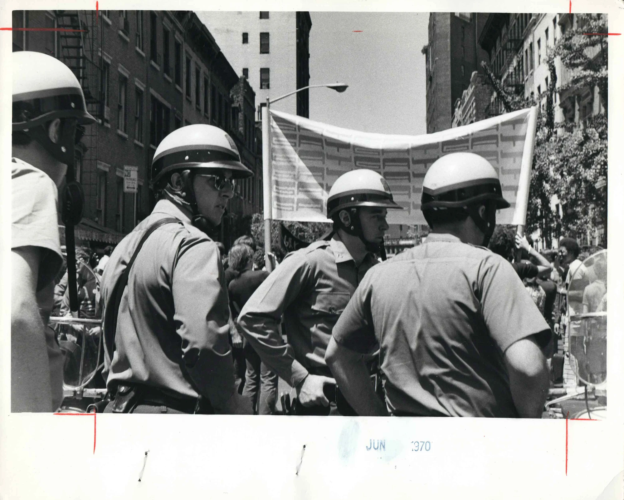 Police officers at Christopher Street Liberation Day March, 1970
