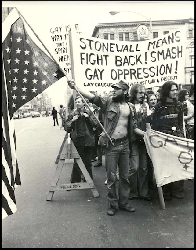 Stonewall Means Fight Back banner, 1972