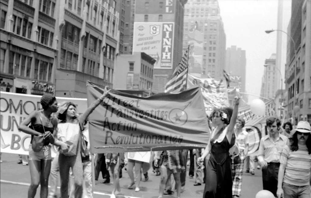 Sylvia Rivera at the fourth annual Christopher Street Liberation Day March, 1973