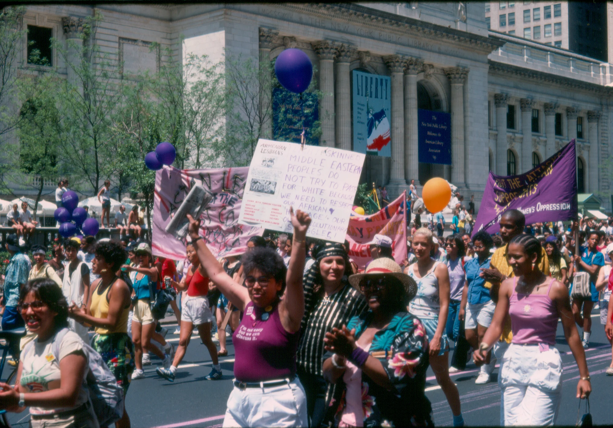 Women marching in Pride March, 1986